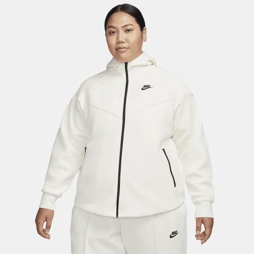 Nike Sportswear Tech Fleece Windrunner женская Full-Zip Толстовка с капюшоном (большие размеры) цвет коричневый