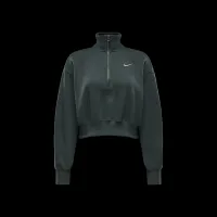 Nike Sportswear Phoenix Fleece женская 1/2-Zip Cropped свитшот цвет зеленый