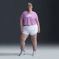 Nike Sportswear Essential женская Cropped Logo футболка (большие размеры) Pink