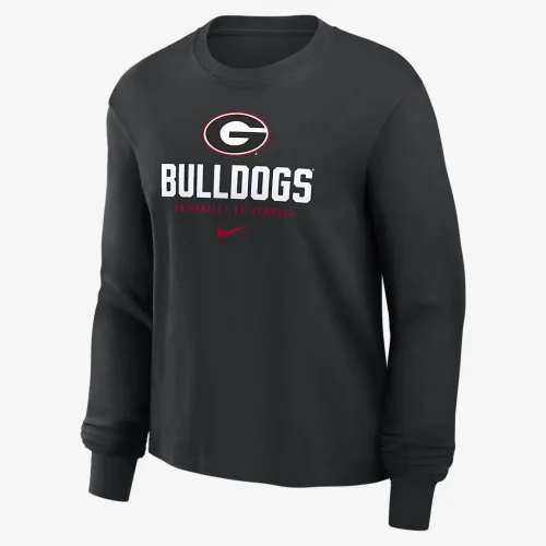 Georgia Bulldogs Primetime University Boxy женская Nike College Long-Sleeve футболка цвет черный
