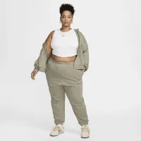 Nike Sportswear Chill Terry женская Slim С высокой Талией French Terry Sweatpants (большие размеры) цвет зеленый