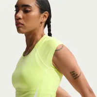 Nike Tempo Swoosh женская Dri-FIT Cap-Sleeve Running Top Yellow