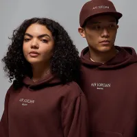 Nike Air Jordan Wordmark чоловічі Shanghai Fleece Pullover Толстовка з капюшоном колір коричневий