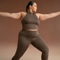 NikeSKIMS Matte женская С высокой Талией V-Panel Straight лосины цвет коричневый
