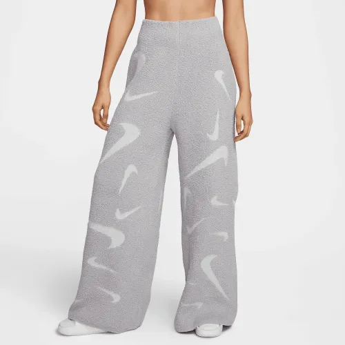 Nike Sportswear Phoenix Cozy Букле женская С высокой Талией Wide-Leg Knit Pants цвет серый