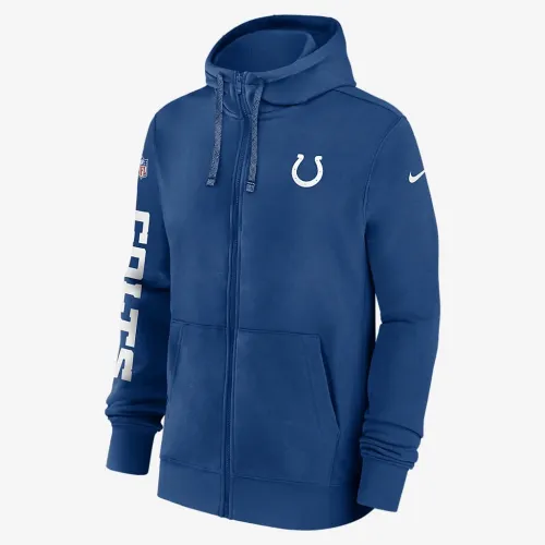 Indianapolis Colts Sideline Team Issue Club чоловічі Nike Full Zip Толстовка з капюшоном блакитний
