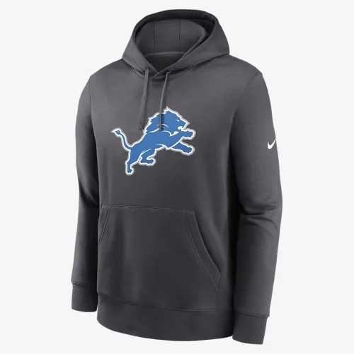 Detroit Lions Club Logo мужские Nike NFL Pullover Толстовка с капюшоном цвет серый
