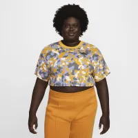 Nike Sportswear жіноча Short-Sleeve Printed Crop Top (великі розміри) колір фіолетовий