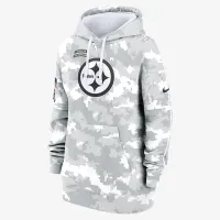 Pittsburgh Steelers Salute to Service Primary Edge Club жіноча Nike NFL Pullover Толстовка з капюшоном колір білий