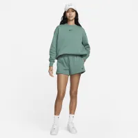 Nike Sportswear Phoenix Fleece женская С высокой Талией Loose шорты цвет зеленый