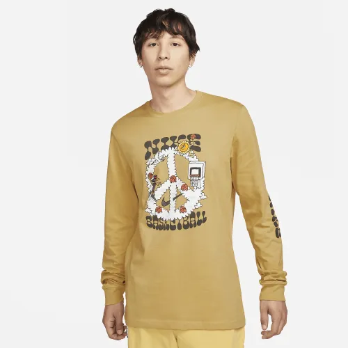 Nike мужские Long-Sleeve баскетбольные футболка цвет коричневый