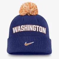 Washington Nationals Peak мужские Nike MLB Cuffed Pom Beanie синий