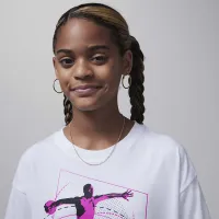 Nike Jordan Big детские Flight Time Warp футболка цвет белый