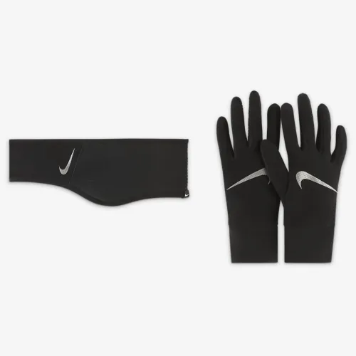 Nike Essential женская Running повязка на голову and Glove набор цвет черный