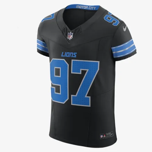 Aidan Hutchinson Detroit Lions мужские Nike Dri-FIT NFL Elite Football Jersey цвет черный