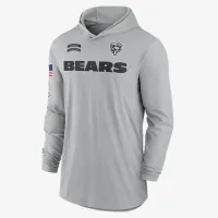 Chicago Bears Salute to Service Edge Mascot Lockup Men’s Nike Dri-FIT NFL Long-Sleeve Hooded Top цвет серый