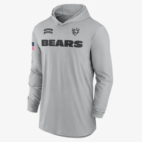 Chicago Bears Salute to Service Edge Mascot Lockup Men’s Nike Dri-FIT NFL Long-Sleeve Hooded Top цвет серый