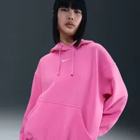 Nike Sportswear Phoenix Fleece женская оверсайз Pullover Толстовка с капюшоном Pink
