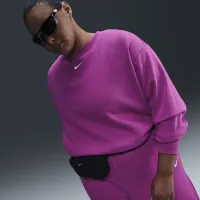 Nike Sportswear Phoenix Fleece жіноча оверсайз Crew-Neck світшот (великі розміри) колір фіолетовий