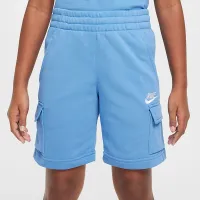 Nike Sportswear Club Big дитячі French Terry Cargo шорти блакитний
