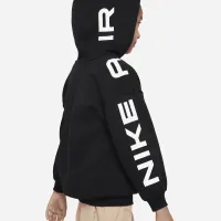 Nike Air Club Fleece Big детские (Girls') оверсайз Full-Zip Толстовка с капюшоном цвет черный