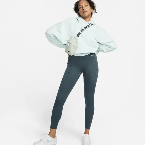 Nike Go женская Firm-Support С высокой Талией 7/8 лосины с карманамицвет зеленый