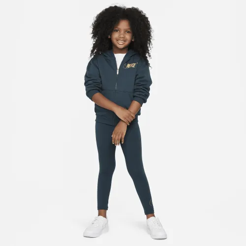 Nike Shine Full-Zip and лосіни комплект Little Kids 2-Piece Толстовка з капюшоном комплект колір зелений