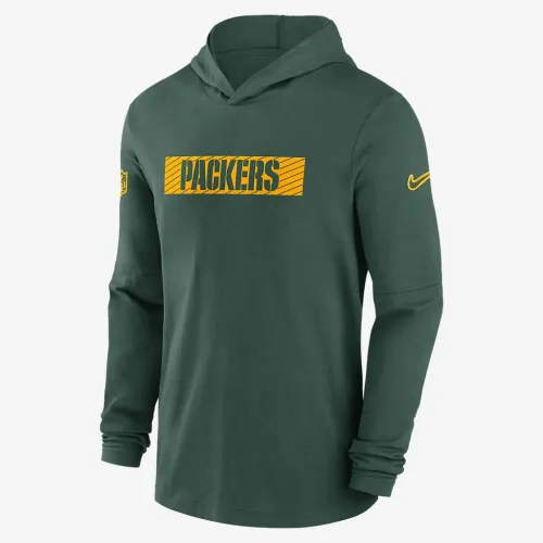 цвет зеленый Bay Packers Sideline мужские Nike Dri-FIT NFL Long-Sleeve Hooded Top цвет зеленый