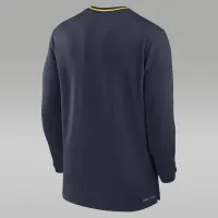 Michigan Wolverines Sideline Coach мужские Nike Dri-FIT College 1/2-Zip Long-Sleeve Top синий