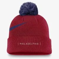 Philadelphia Phillies Peak чоловічі Nike MLB Cuffed Pom Beanie колір червоний