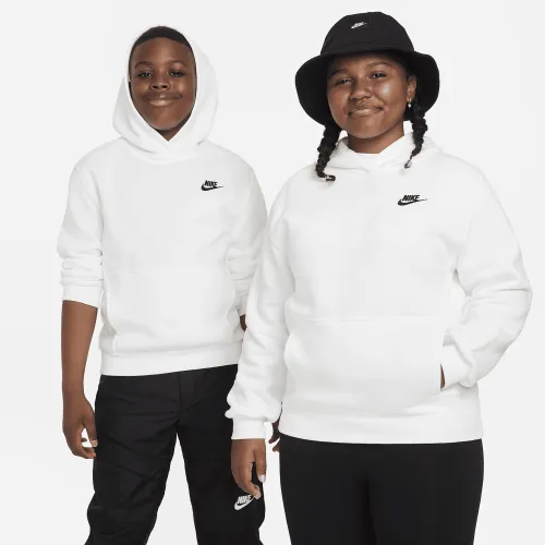 Nike Sportswear Club Fleece Big дитячі Pullover Толстовка з капюшоном (Extended Size) колір білий