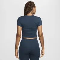 Nike Sportswear Chill Knit жіноча Short-Sleeve Square-Neck Top блакитний