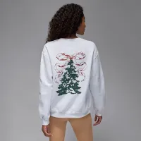 Nike Jordan Brooklyn Fleece женская Crew-Neck Pullover цвет коричневый