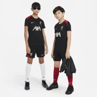 Liverpool FC Strike Big дитячі Nike Dri-FIT Soccer Short-Sleeve Knit Top колір чорний