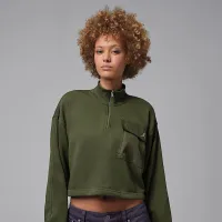 Nike Jordan Brooklyn Fleece женская 1/4-Zip Hike Mike Top цвет зеленый