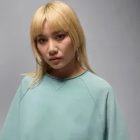 Nike Jordan Flight Fleece женская оверсайз Short-Sleeve French Terry Top цвет зеленый
