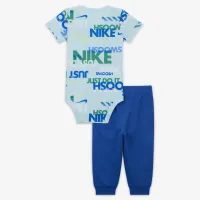 Nike Sportswear Playful Exploration Baby (0-9M) Printed Bodysuit and Pants комплект блакитний