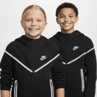 Nike Sportswear Tech Fleece Big детские (для мальчиков) Reflective Full-Zip Толстовка с капюшоном цвет черный