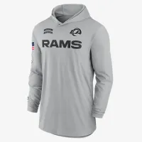 Los Angeles Rams Salute to Service Edge Mascot Lockup Men’s Nike Dri-FIT NFL Long-Sleeve Hooded Top цвет серый