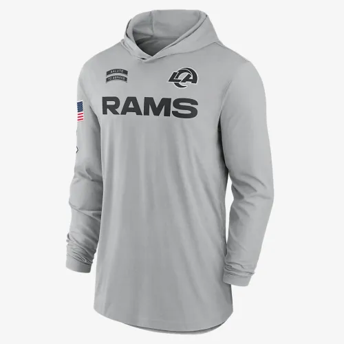 Los Angeles Rams Salute to Service Edge Mascot Lockup Men’s Nike Dri-FIT NFL Long-Sleeve Hooded Top колір сірий