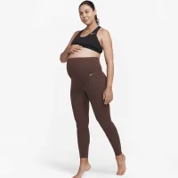 Nike Zenvy (M) жіноча Gentle-Support З високою талією 7/8 лосіни з кишенями(Maternity) колір коричневий