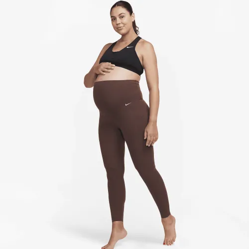 Nike Zenvy (M) жіноча Gentle-Support З високою талією 7/8 лосіни з кишенями(Maternity) колір коричневий