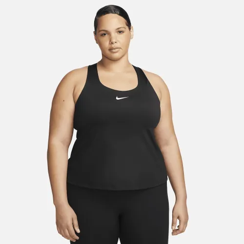 Nike Swoosh жіноча Medium-Support Padded Sports Bra Tank (великі розміри) колір чорний