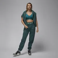 Nike Jordan Flight Fleece женская Pants цвет зеленый