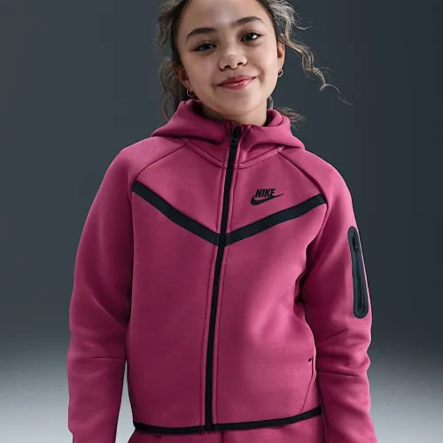 Nike Sportswear Tech Fleece Girls' Full-Zip Толстовка с капюшоном цвет фиолетовый