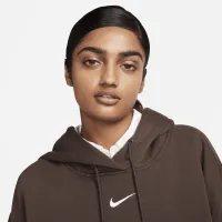 Nike Sportswear Phoenix Fleece женская оверсайз Pullover Толстовка с капюшоном цвет коричневый