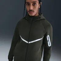 Nike Tech мужские Full-Zip Fleece Windrunner Куртка with Reflective Accents цвет зеленый