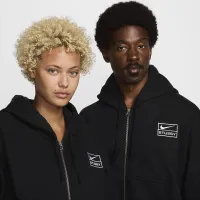 Nike x Stüssy Full-Zip Fleece Толстовка с капюшоном цвет черный
