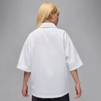 Nike Jordan Flight жіноча Woven Short-Sleeve Top колір білий