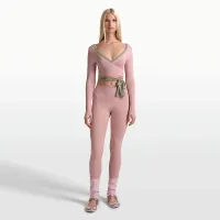 NikeSKIMS Stretch Knit женская Long-Sleeve Wrap Top цвет красный